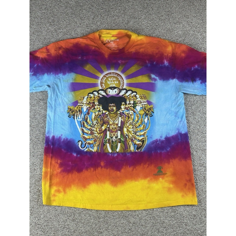 The Jimi Hendrix Experience Axis:Bold As Love Tie Dye Tshirt 2XL Liquid Blue